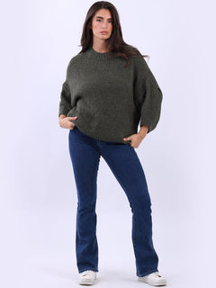 Solid Crop Wooly Jumper Khaki