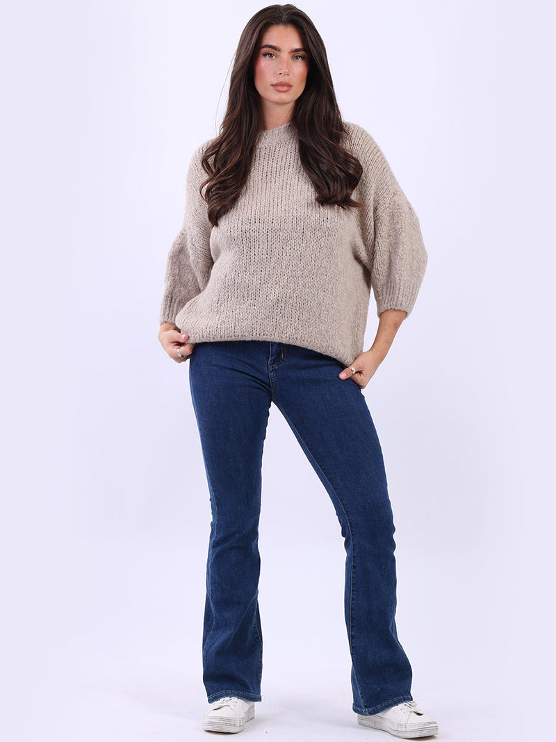 Solid Crop Wooly Jumper Mocha