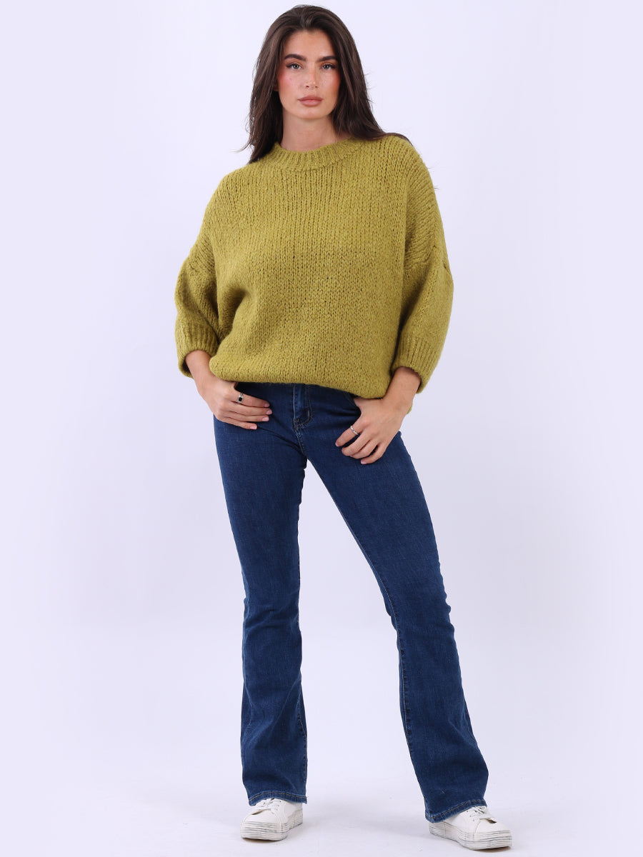 Solid Crop Wooly Jumper Olive