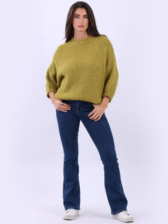 Solid Crop Wooly Jumper Olive