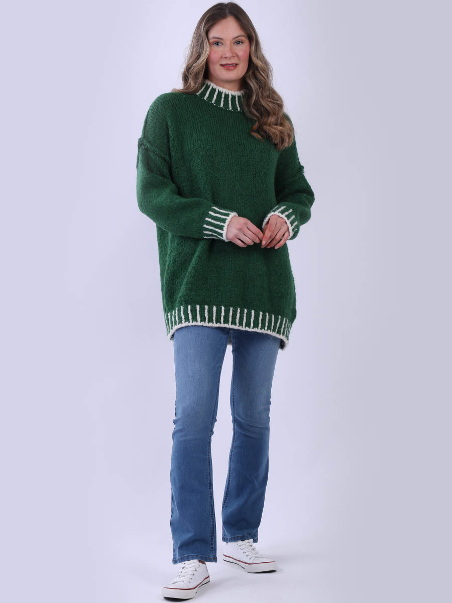 Knit Woolen Jumper Bottle Green