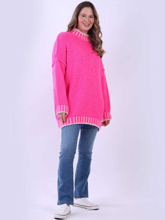 Knit Woolen Jumper Fuchsia