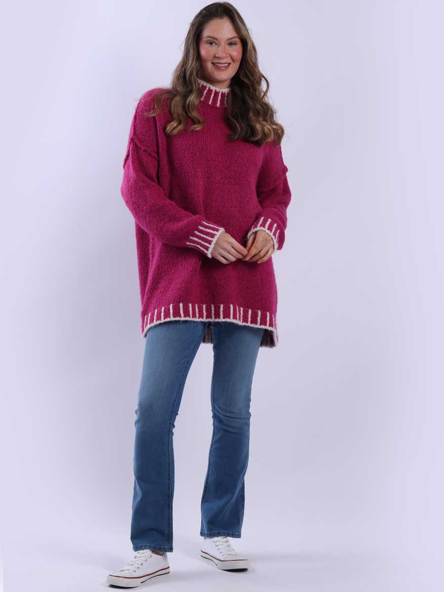 Knit Woolen Jumper Magenta