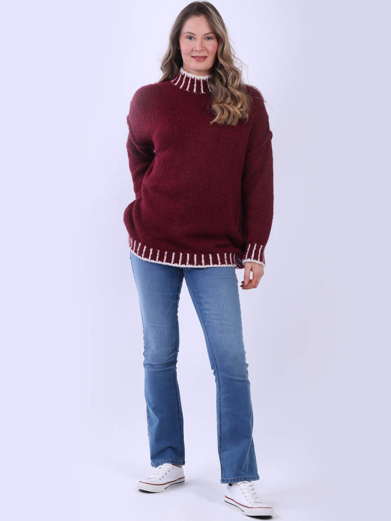Knit Woolen Jumper Wine
