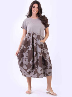 Plus Size Cotton Dress Mocha