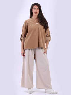 Cotton Corduroy Top Camel