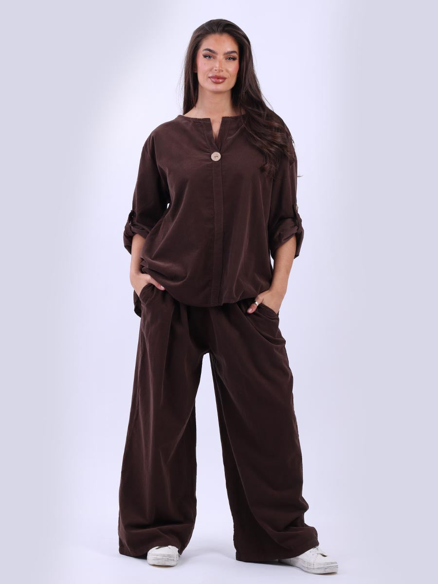 Cotton Corduroy Top Chocolate
