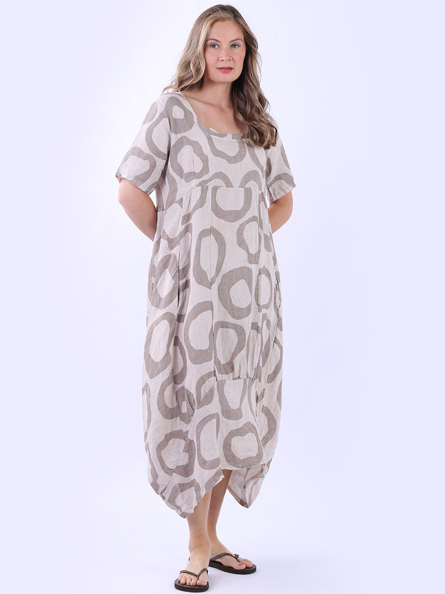 Slouchy Linen Dress Beige