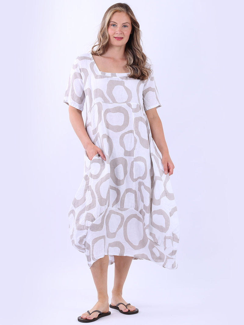 Slouchy Linen Dress White