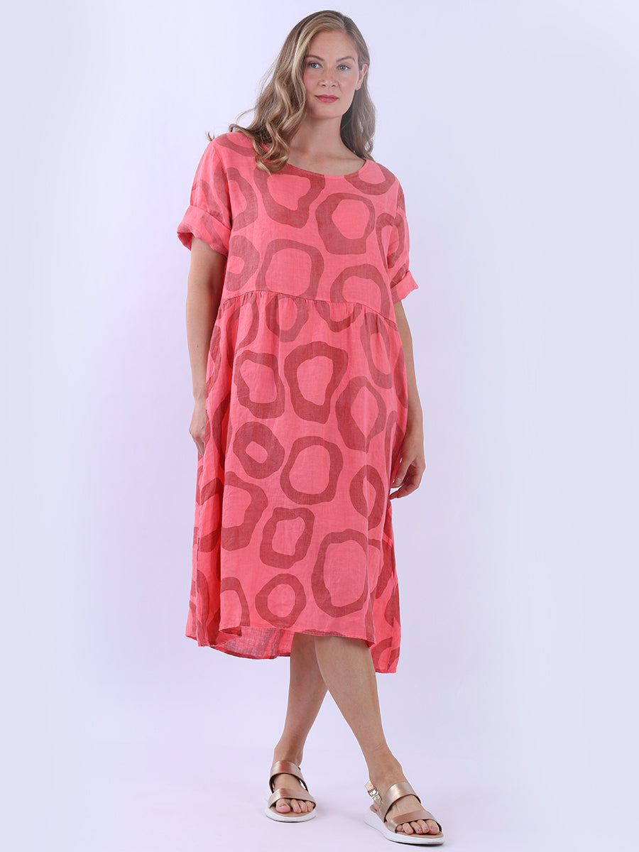 Plus Size Linen Dress Coral