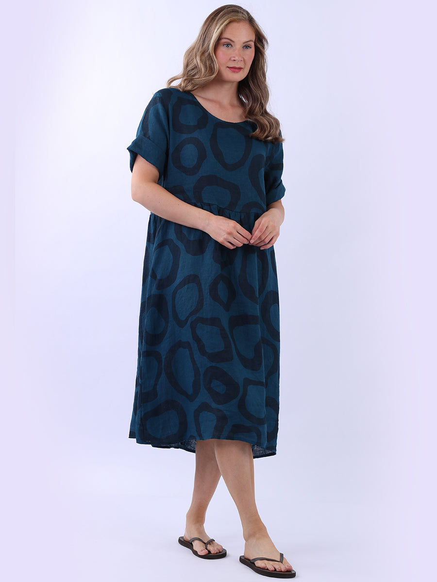 Plus Size Linen Dress Teal