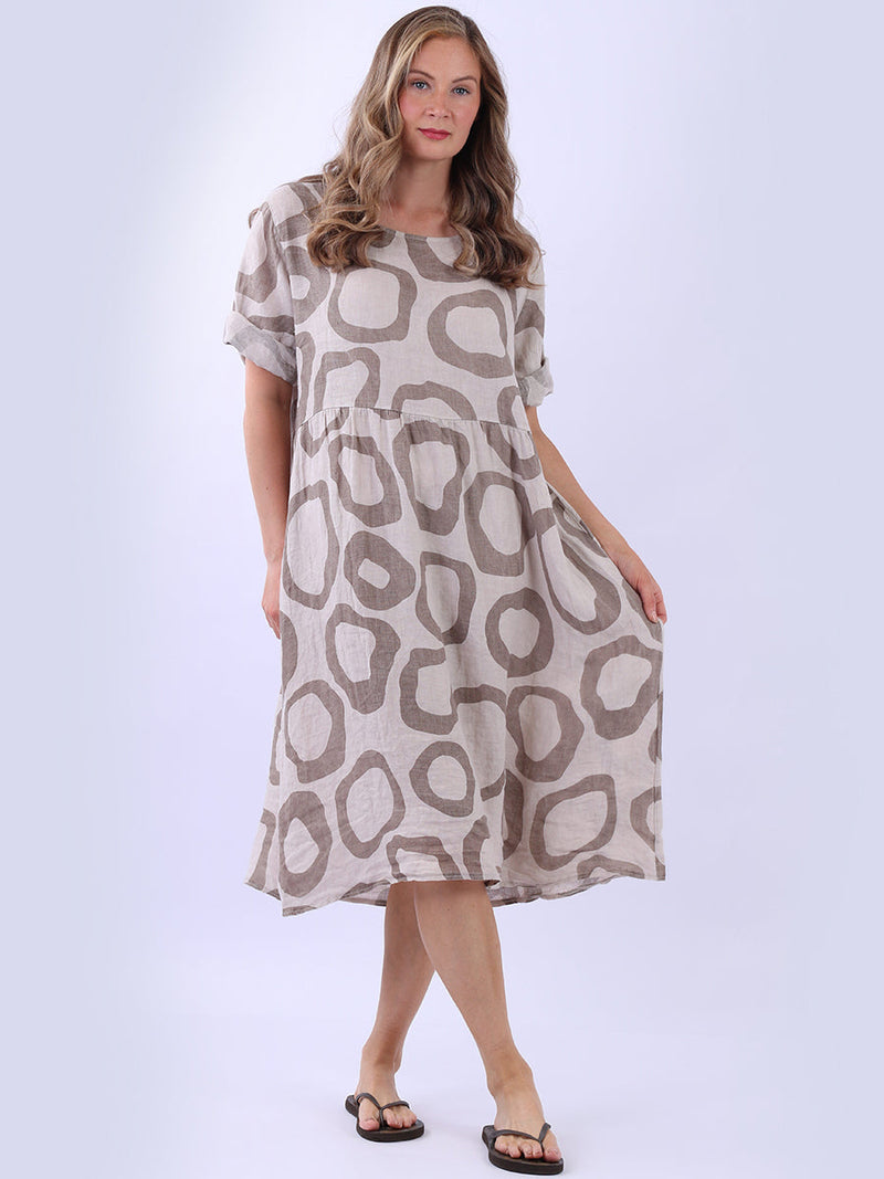 Plus Size Linen Dress Beige