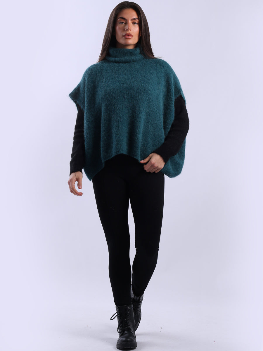 Batwing Wool Knit Jumper Teal