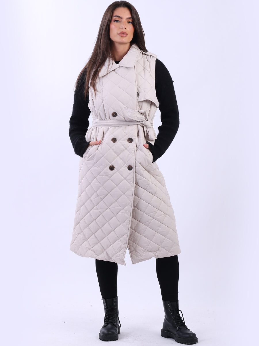 Oversized Puffer Gilet Beige