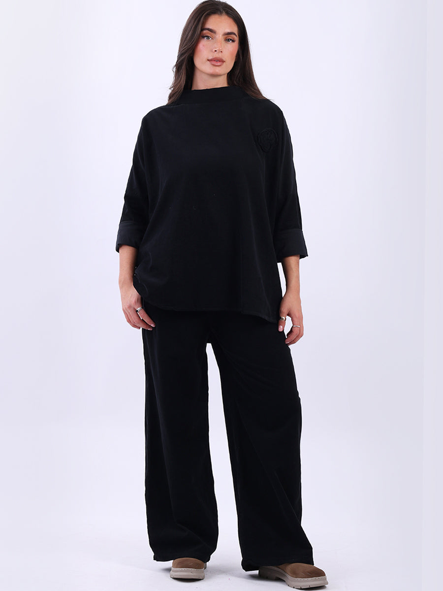 Cotton Corduroy Top Black