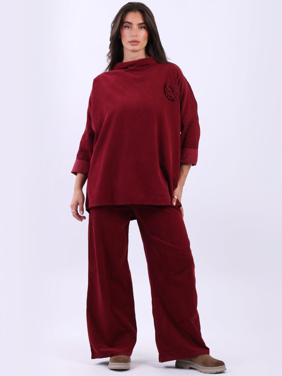 Cotton Corduroy Top Wine