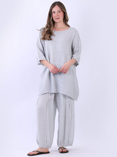 Plain Linen Top Silver