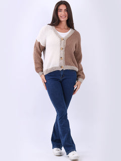 Button Down Knitted Cardigan Mocha