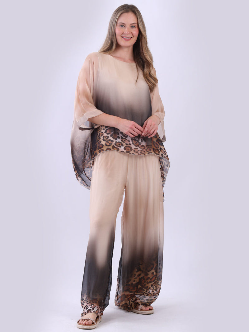 Batwing Silk Top Beige