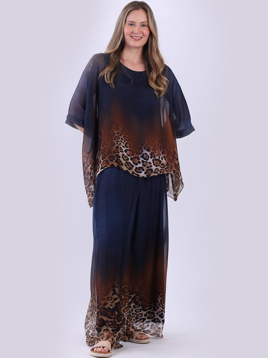 Batwing Silk Top navy