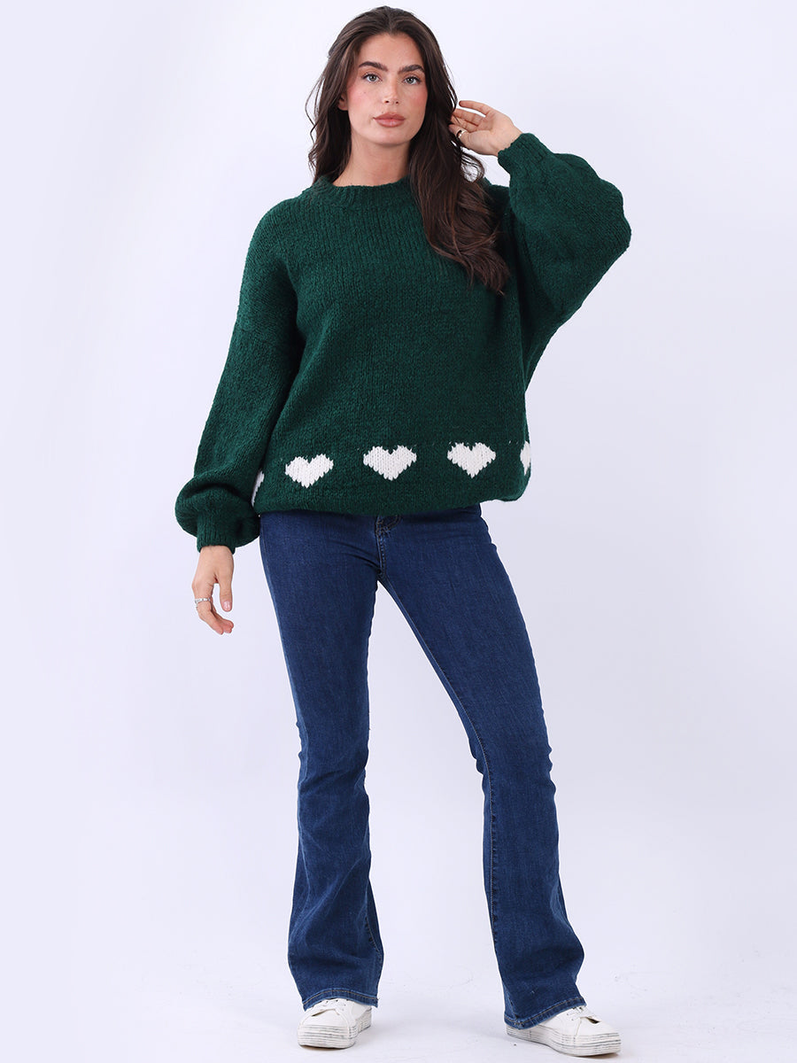 Knitted Woolen Jumper Bottle Green
