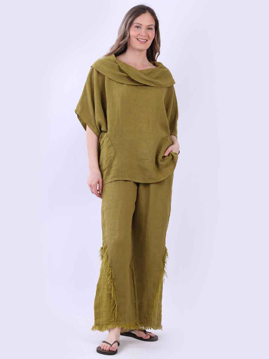 Linen Baggy Top Olive