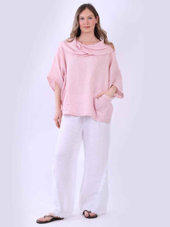 Linen Baggy Top Pink