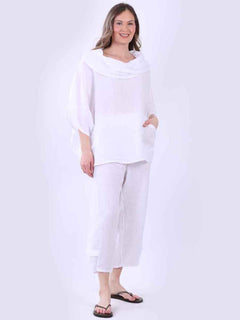 Linen Baggy Top White