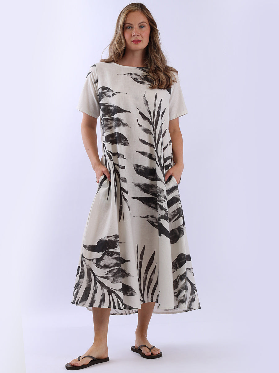 Summer Linen Dress Charcoal