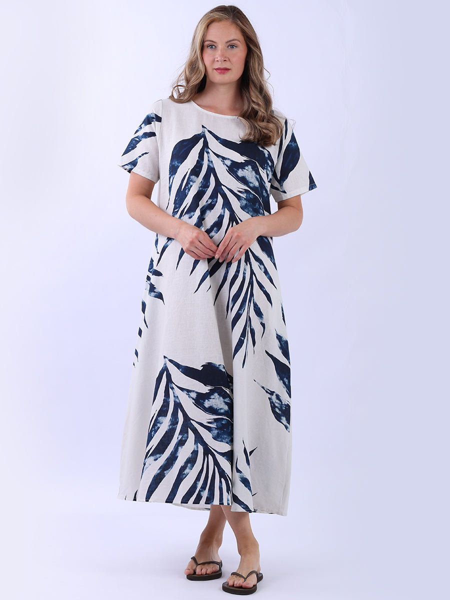 Summer Linen Dress Navy