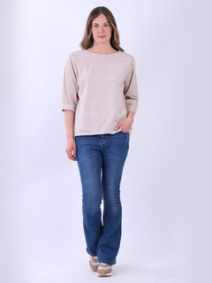 Women Cotton T-Shirt beige