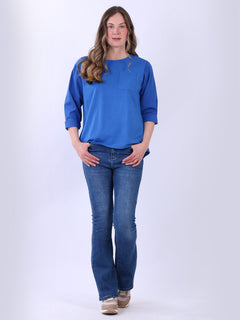 Women Cotton T-Shirt Royal Blue