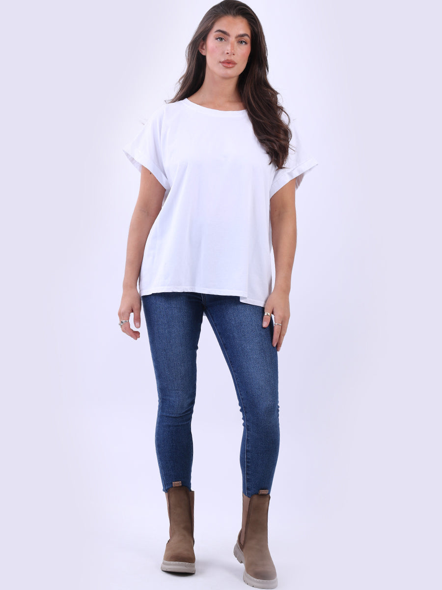 Vintage Wash Solid T Shirt White