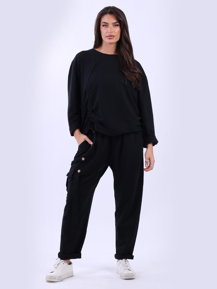 Cotton Sweat Top Black