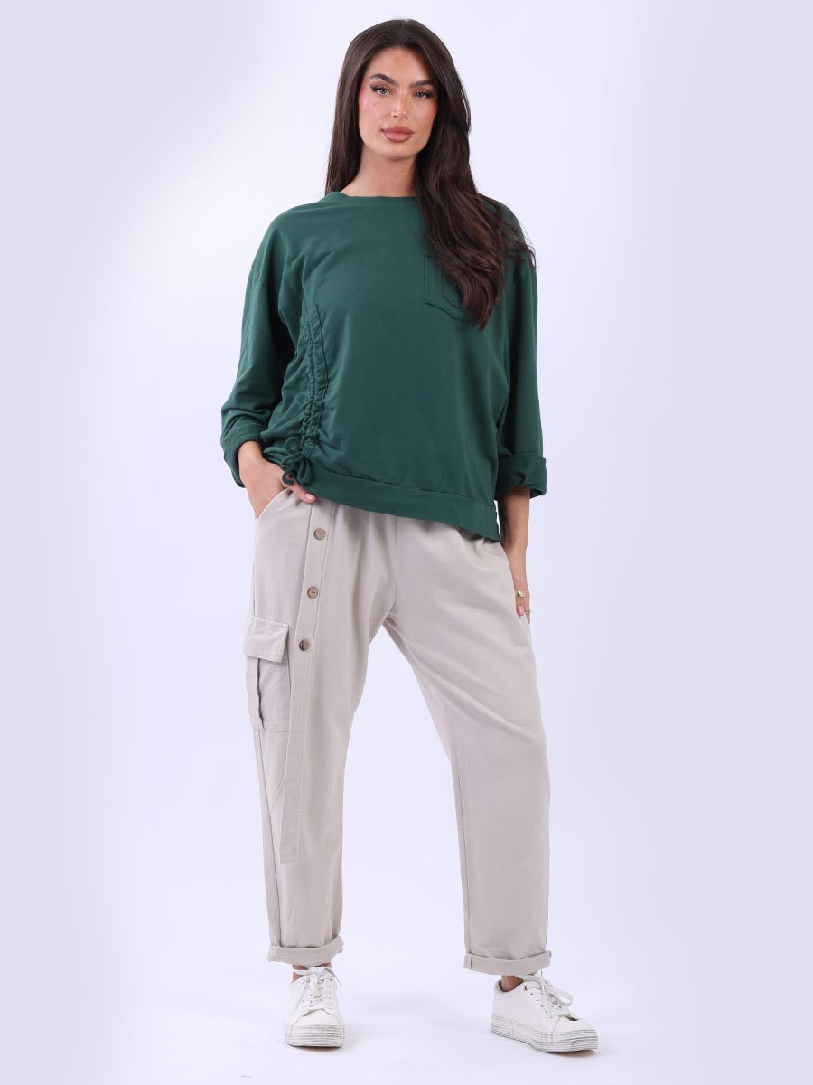 Cotton Sweat Top Bottle Green