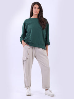 Cotton Sweat Top Bottle Green