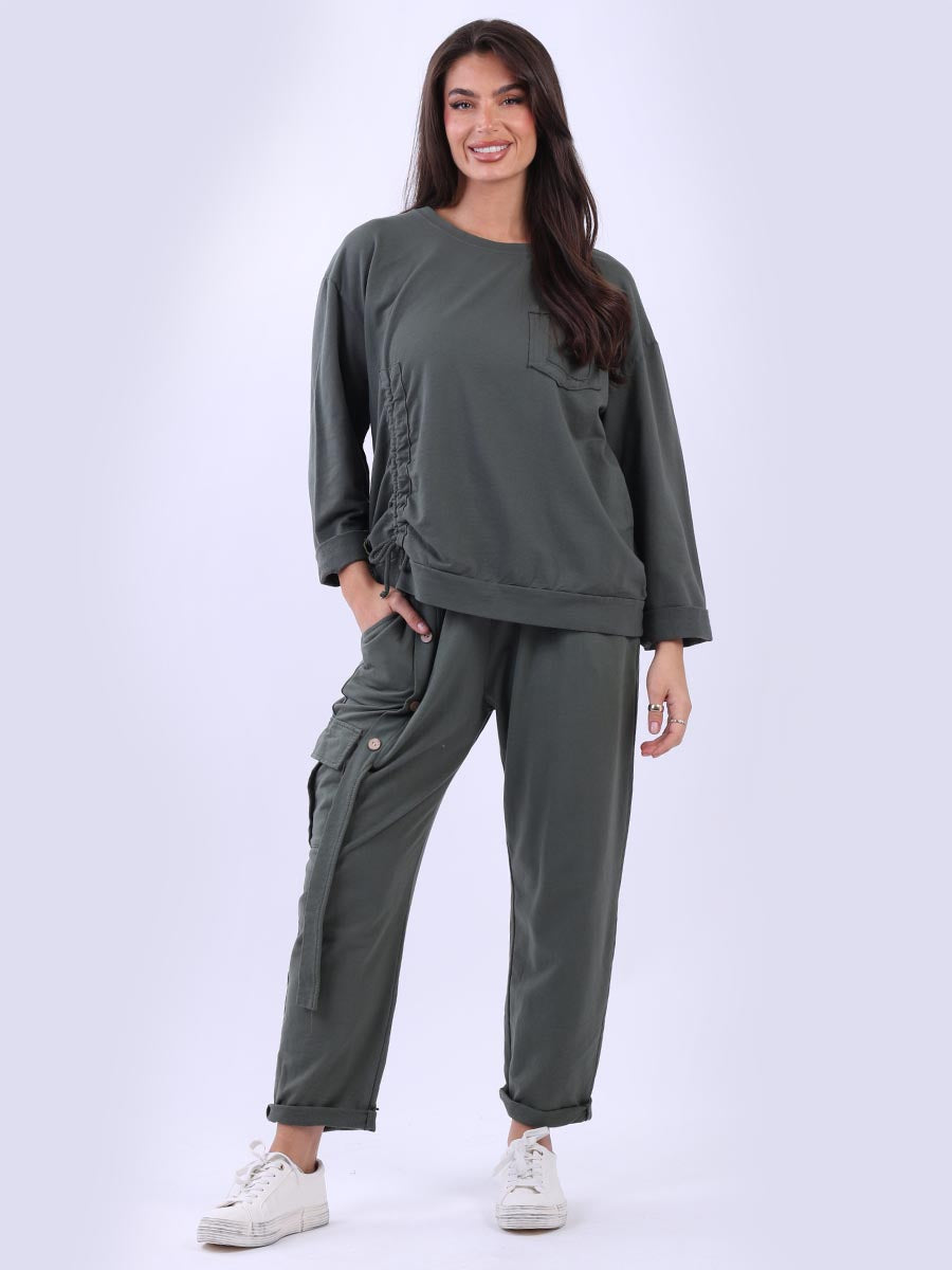 Cotton Sweat Top Khaki