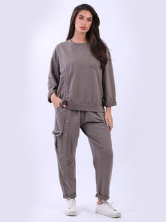 Cotton Sweat Top Mocha