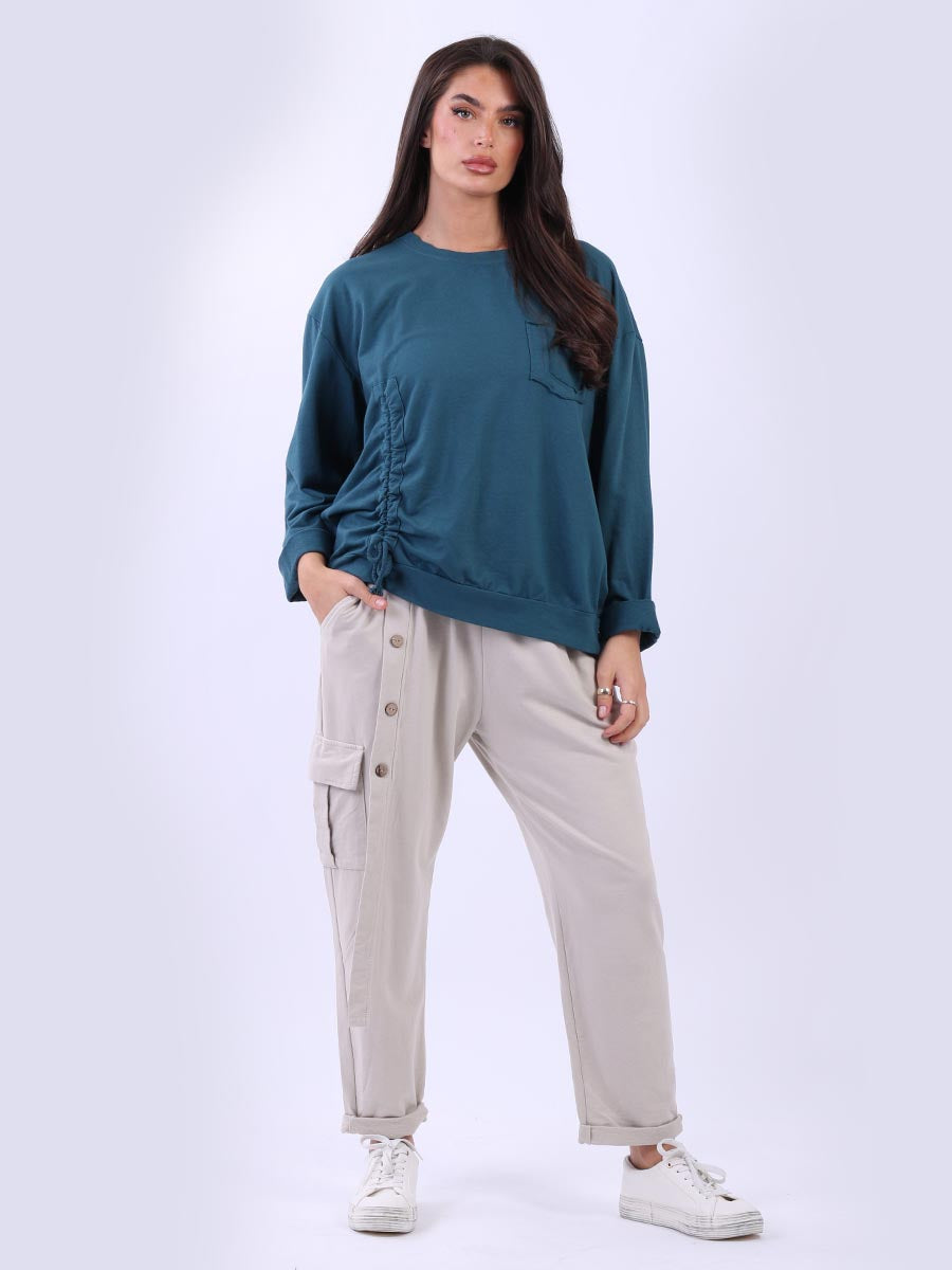 Cotton Sweat Top Teal