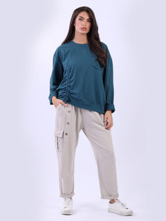 Cotton Sweat Top Teal