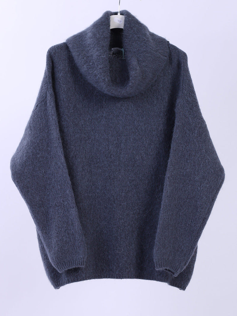 Boxy Woolen Knit Jumper Charcoal
