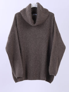 Boxy Woolen Knit Jumper Khaki