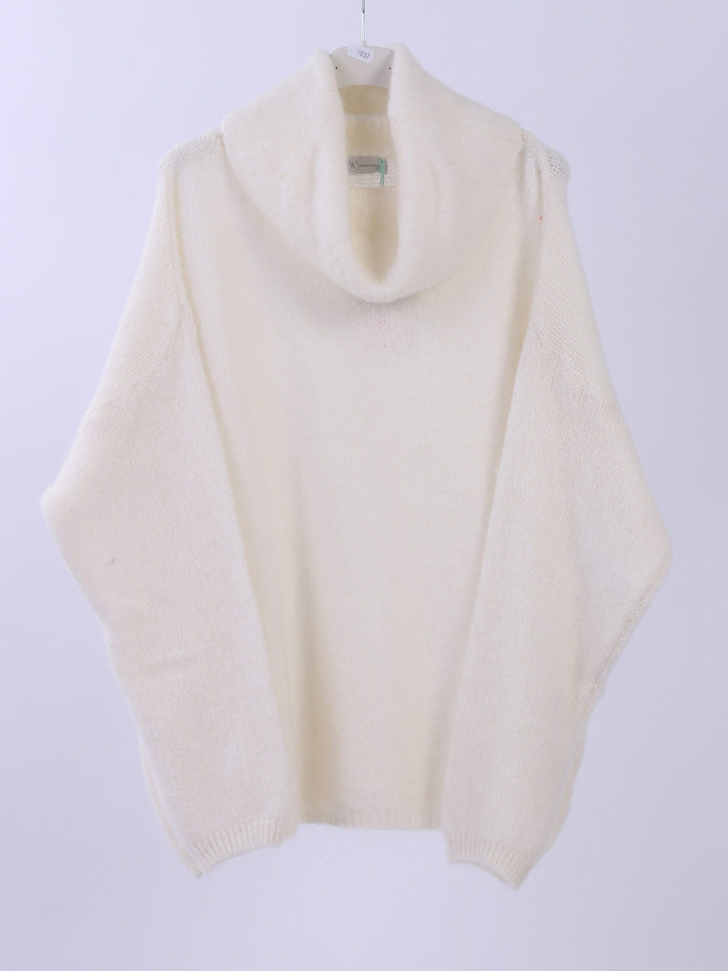 Boxy Woolen Knit Jumper Beige