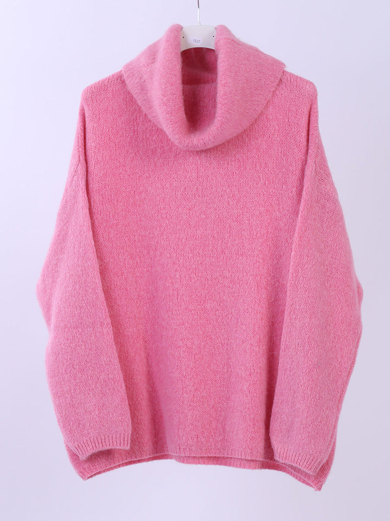 Boxy Woolen Knit Jumper Pink