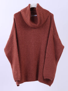 Boxy Woolen Knit Jumper Rust