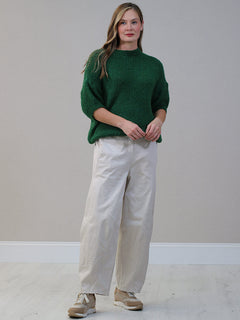 Wool Knitted Jumper Bottle Green