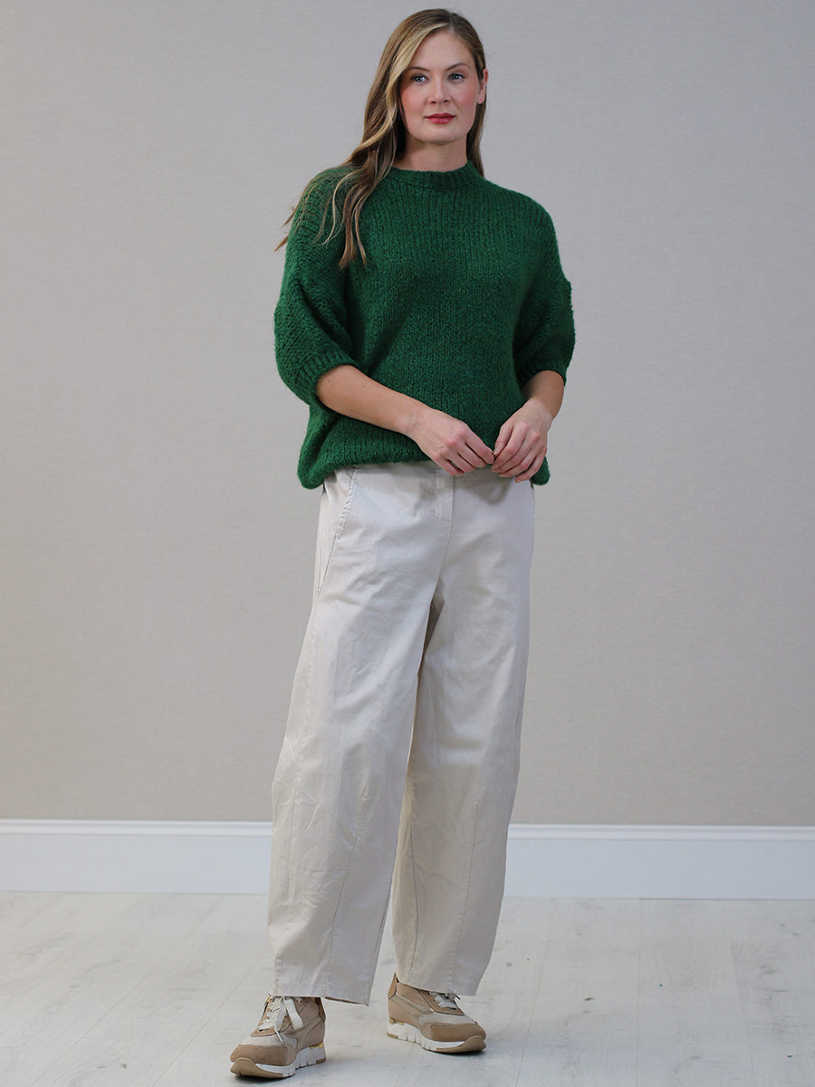 Wool Knitted Jumper Bottle Green