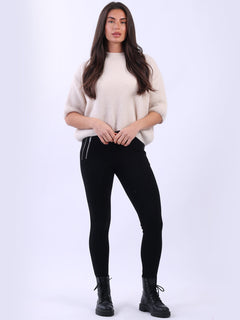 Baggy Knit Wooly Jumper Beige