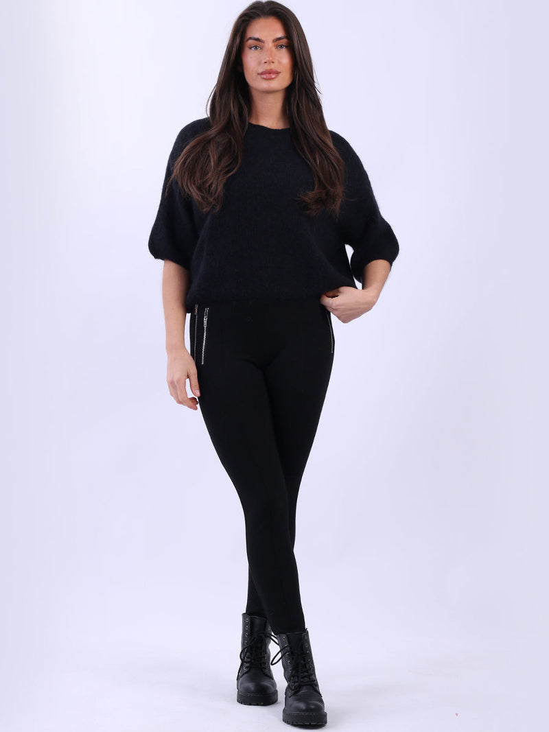 Baggy Knit Wooly Jumper Black