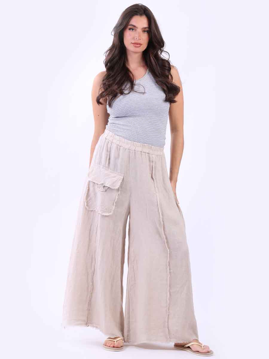 Plain Linen Trouser Beige